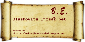 Blaskovits Erzsébet névjegykártya